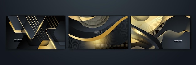 Fondo negro y dorado abstracto