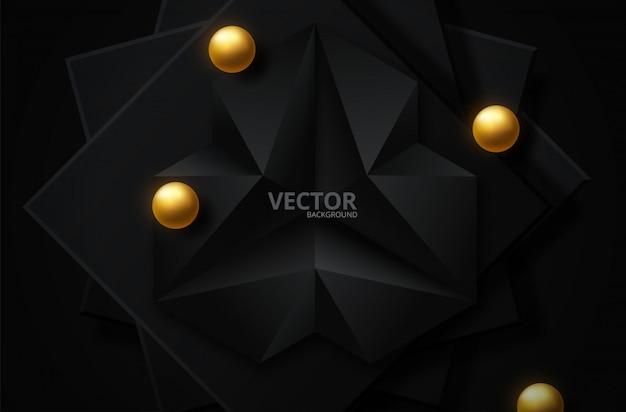 Fondo negro y dorado abstracto