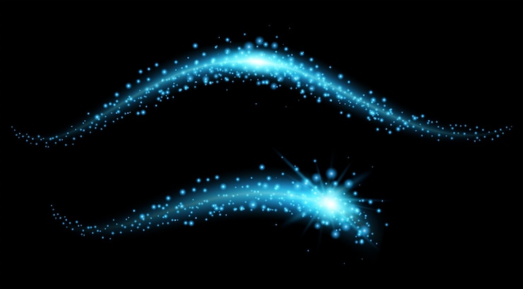 Vector fondo negro con dos patrones de luz azul