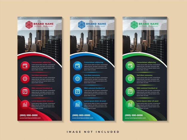 fondo negro elegancia curva abstracta Business Roll Up Banner plantilla de diseño de elementos degradados