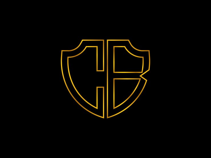Vector un fondo negro con un escudo y un escudo amarillo
