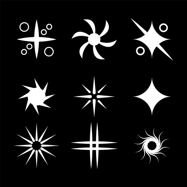 Un fondo negro con estrellas blancas y una estrella en el medio.