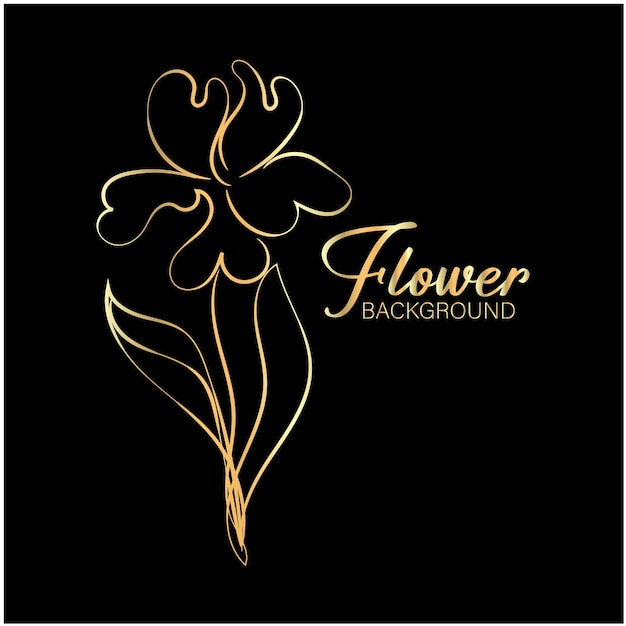 un fondo negro con una flor dorada