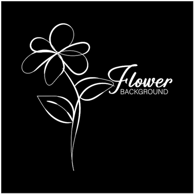 Un fondo negro con un fondo negro con una flor y las palabras flor en él