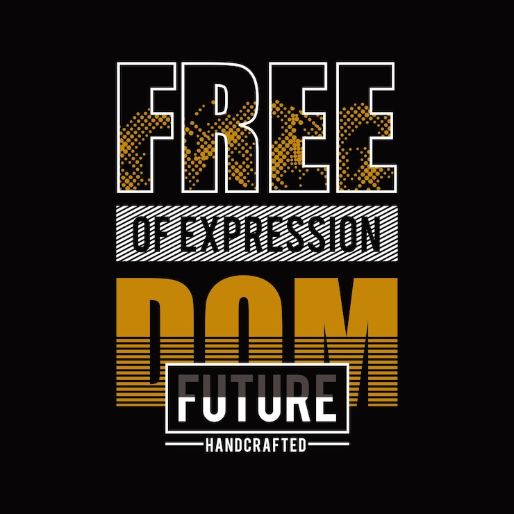 Vector un fondo negro con un fondo negro que dice libre expresión diseño tipografía vector