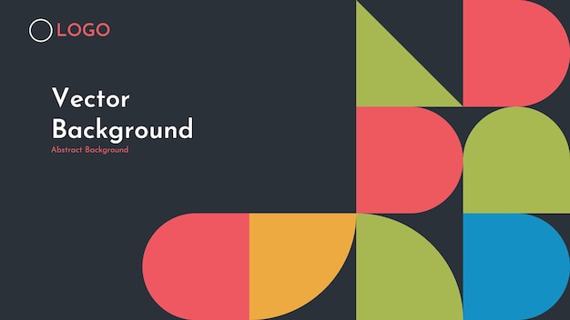 Fondo negro con formas geométricas coloridas e ilustración vectorial de líneas curvas