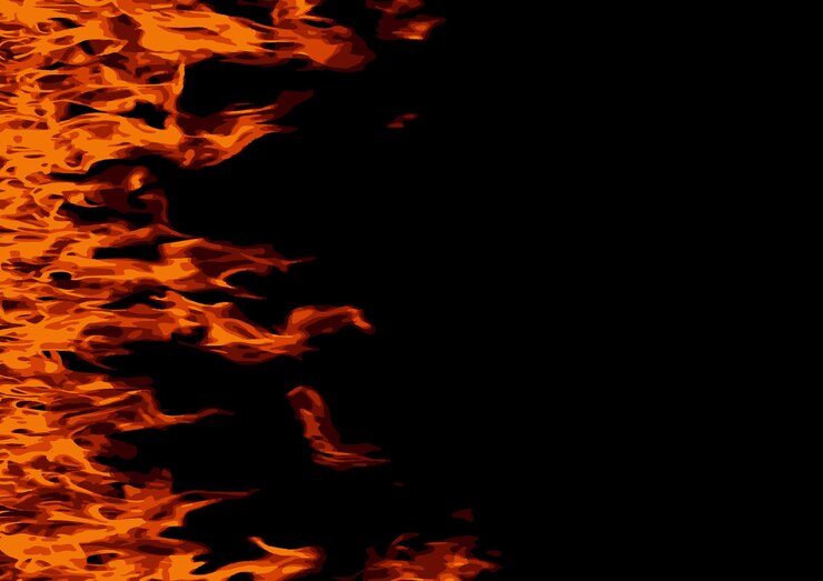 Vector un fondo negro con fuego