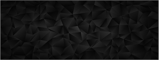 Fondo negro geométrico abstracto con formas poligonales y sombras para uso en el diseño moderno