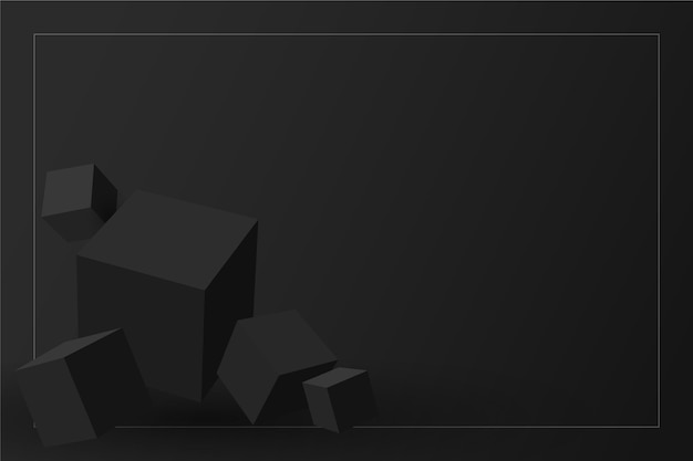 Fondo negro con gradiente con cubos