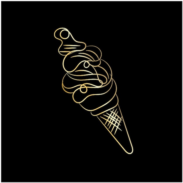 un fondo negro con una imagen de helado con un diseño amarillo
