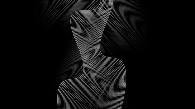 Fondo negro Imagen vectorial de líneas papel tapiz abstracto para telón de fondo o decoración