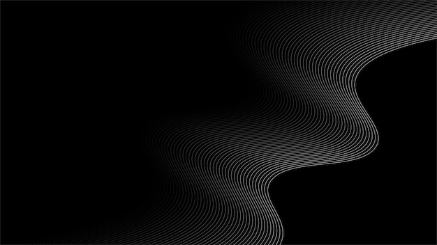 Fondo negro Imagen vectorial de líneas papel tapiz abstracto para telón de fondo o decoración