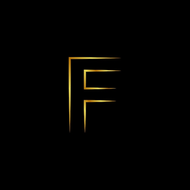 un fondo negro con una letra amarilla f y la palabra f