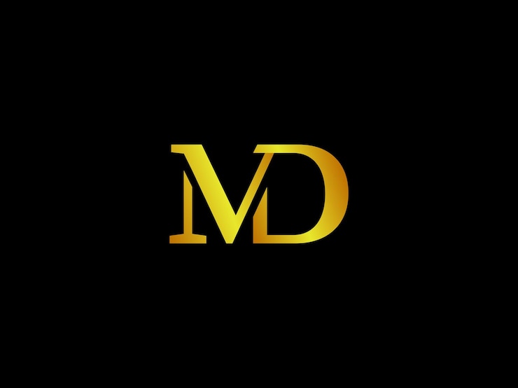Vector un fondo negro con la letra md