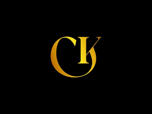 Un fondo negro con letras amarillas c y k en el medio