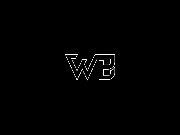 Un fondo negro con letras blancas wp y una línea curva.