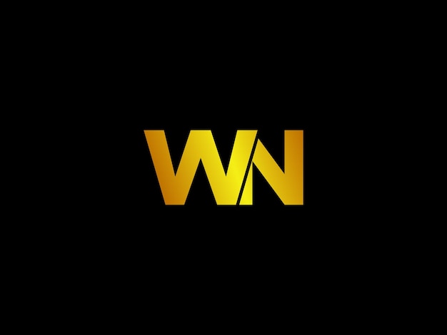 Un fondo negro con letras doradas wn en el medio