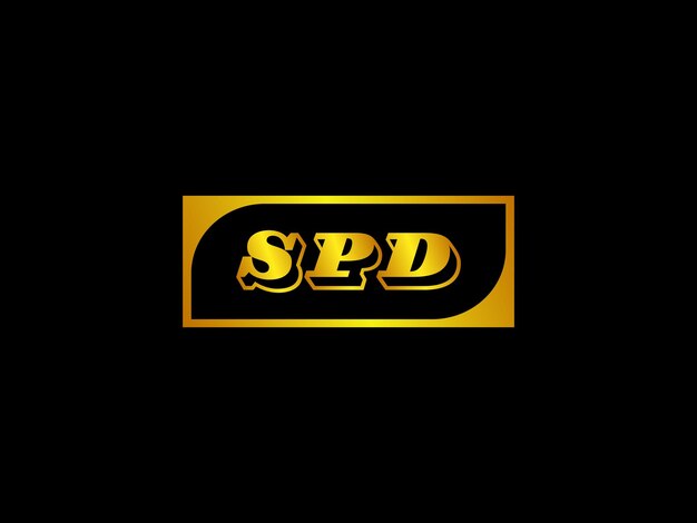 Un fondo negro con las letras spd en dorado.