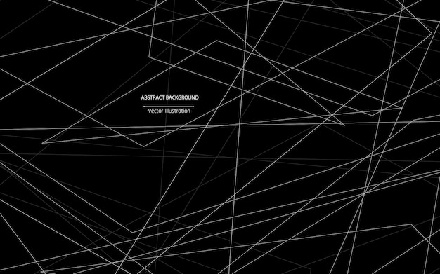 Un fondo negro con líneas blancas y las palabras fondo abstracto.