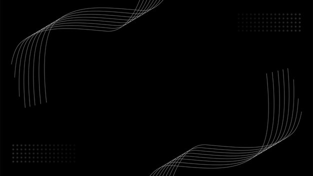 Fondo negro con líneas onduladas ornamento vector stock