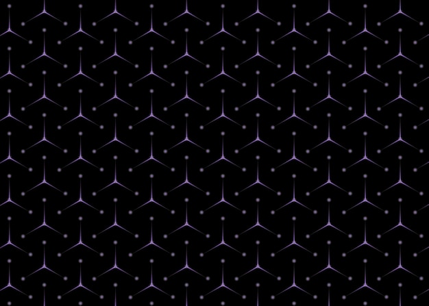 un fondo negro con líneas y puntos púrpura y púrpura