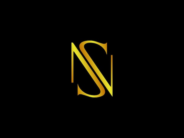 Vector un fondo negro con un logo amarillo para una empresa llamada ns