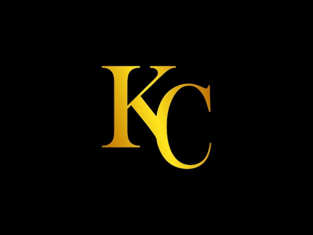 Un fondo negro con un logo amarillo para kc