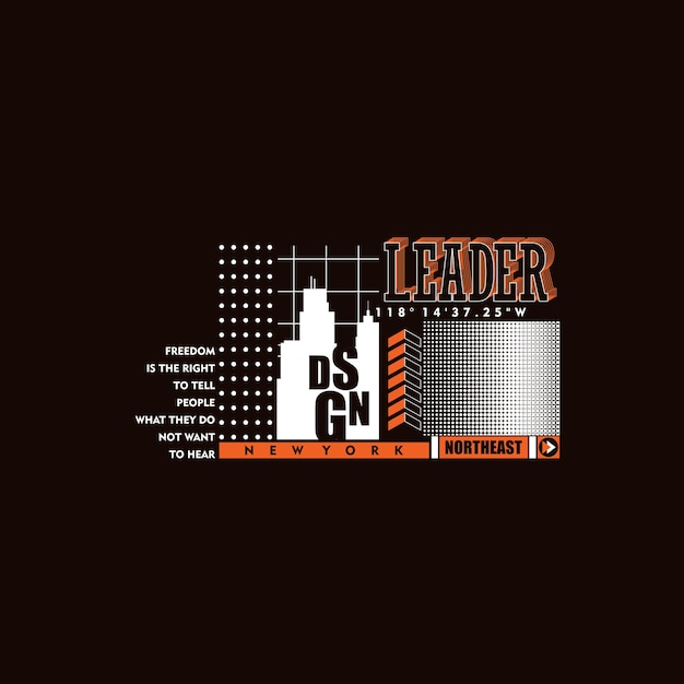 Un fondo negro con un logo de líder y un edificio con un logo blanco y naranja.