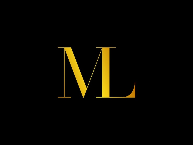 Vector un fondo negro con el logo de ml amarillo