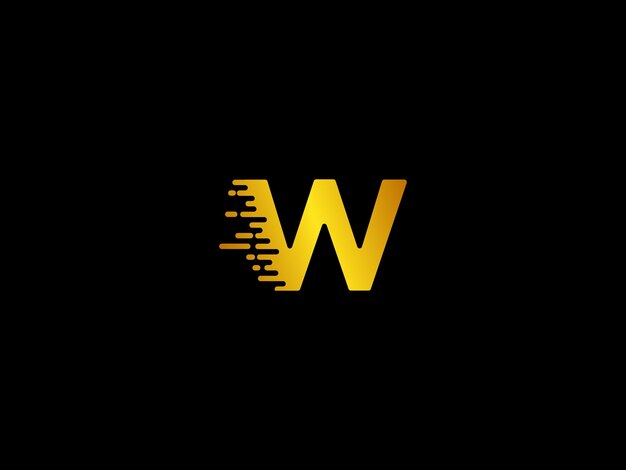 Fondo negro con un logo w amarillo