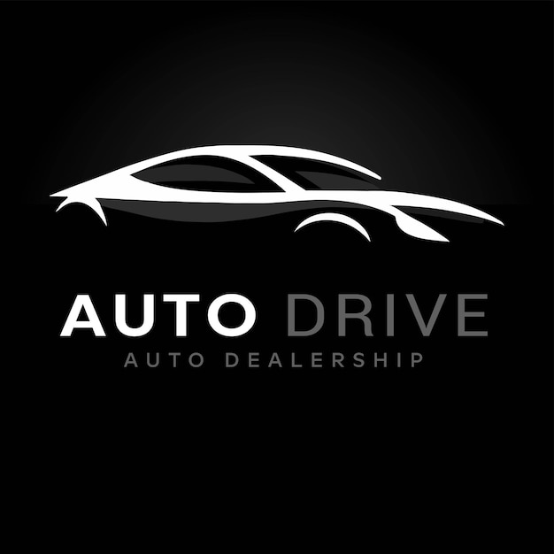un fondo negro con un logotipo para auto drive drive drive drive y drive