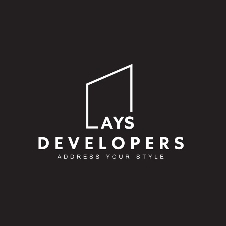 un fondo negro con un logotipo para el desarrollo de la marca