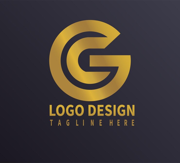 un fondo negro con un logotipo dorado para el diseño del logotipo