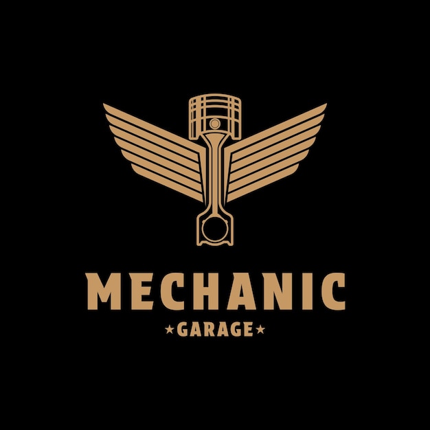 un fondo negro con un logotipo de un garaje de automóviles