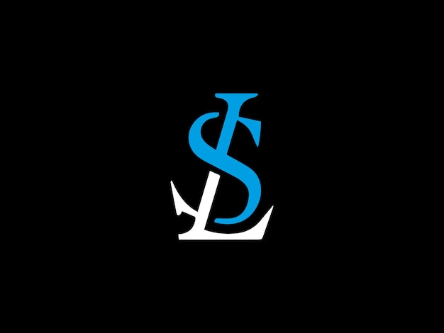 Un fondo negro con un logotipo de ls azul.