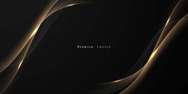 Fondo negro con un lujoso efecto dorado Ilustración vectorial