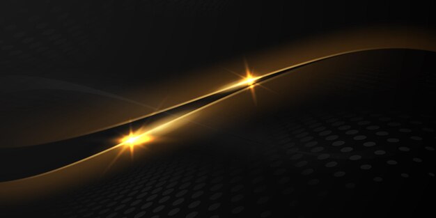 Fondo negro con un lujoso efecto dorado Ilustración vectorial