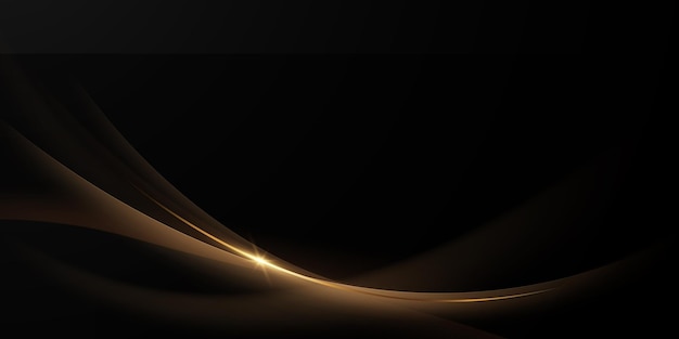 Fondo negro con un lujoso efecto dorado Ilustración vectorial