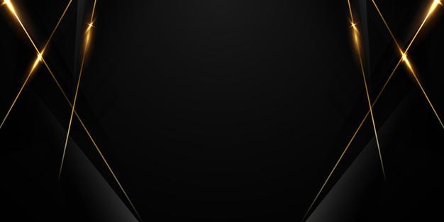 Fondo negro con un lujoso efecto dorado Ilustración vectorial