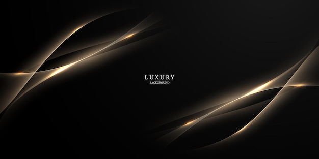 Fondo negro con un lujoso efecto dorado Ilustración vectorial