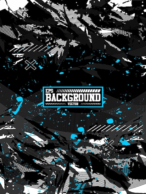 fondo negro manchas blancas y puntos azules