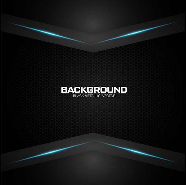 Fondo negro metalizado con azul brillante.