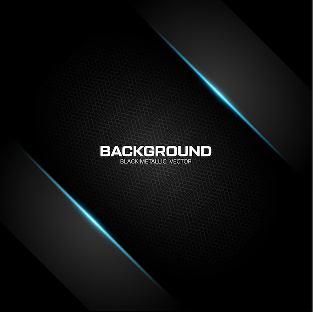 Fondo negro metalizado con azul brillante.
