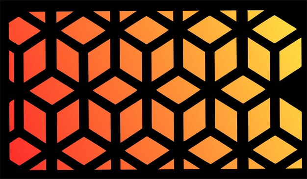 Un fondo negro y naranja con un patrón de cuadrados y los números 1, 2 y 3.