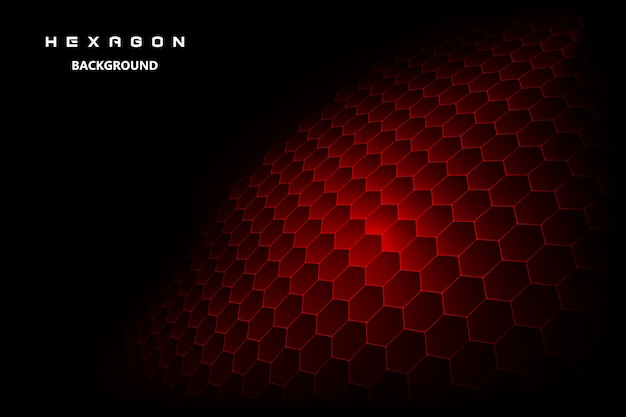 Fondo negro con rojo hexagonal