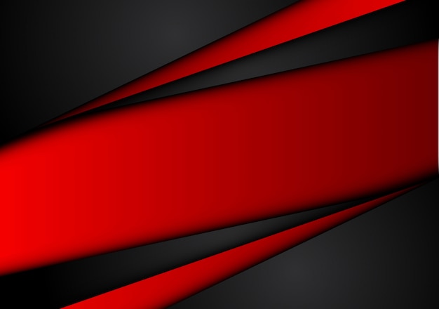 Vector fondo negro rojo metálico abstracto