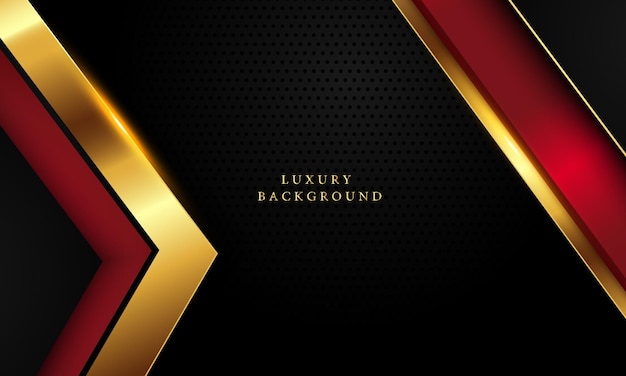 Fondo negro rojo y oro de lujo