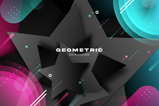 Vector un fondo negro y rosa con un diseño geométrico negro y azul.