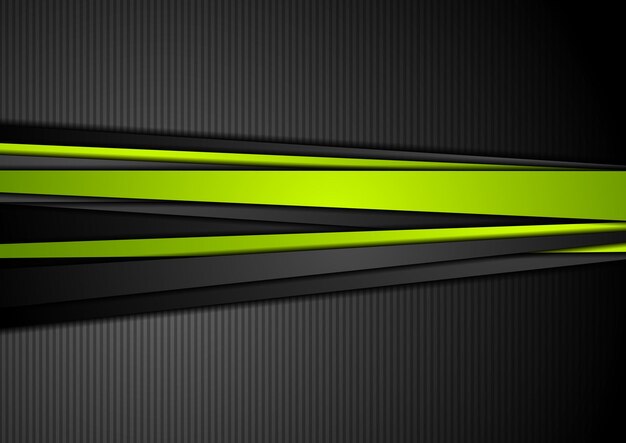 Fondo negro técnico con rayas verdes en contraste