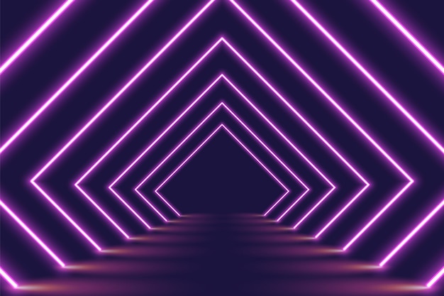 Fondo de neón abstracto con coloridos haces de luces ilustración